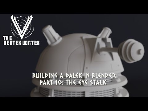 Building a New Series Dalek in Blender Part 10: Eye stalk, pivot & Discs