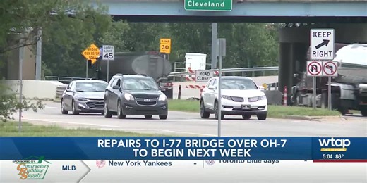 Repairs to I-77 bridge over OH-7 in Marietta to begin next week
