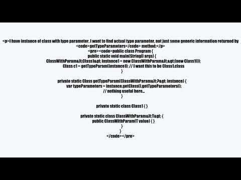 Get actual type parameter from instance at runtime