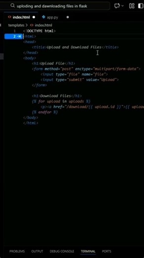 #coding part 11 of uploading and downloading files using flask framework