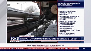 Metro announces modified schedule for bus, rail service on Tuesday