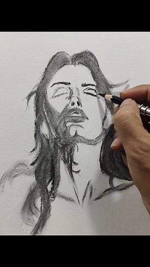 Easy portrait sketching technique using charcoal for beginners ✌️ #art #drawing #painting #repost | KSartpod