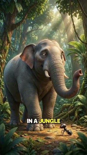 Cute Elephant & Tiny Ant 🐘🐜 | 3D Cartoon Animation | youtube short# kidscartoon# short#