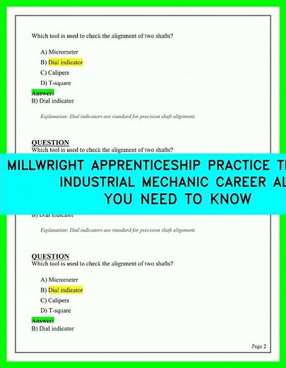 2026 Millwright Apprenticeship Exam Prep: Master Your Industrial Mechanic Practice Test