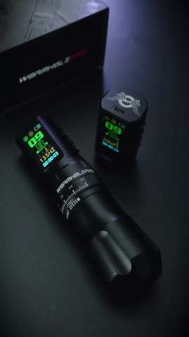 WORMHOLE PRO Tattoo Gun AQUILA Wireless Tattoo Machine Multi-function Smart Tattoo Pen 1,800mAh Battery with Replacement Power Supply, Smart Display, Brushless Motor, 7 Strokes Length