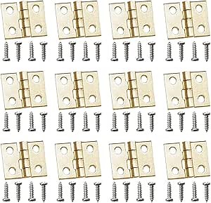 Odoria 1/12 Miniature Door Hinges 12Pcs and Screws 48Pcs Dollhouse Decoration Accessories