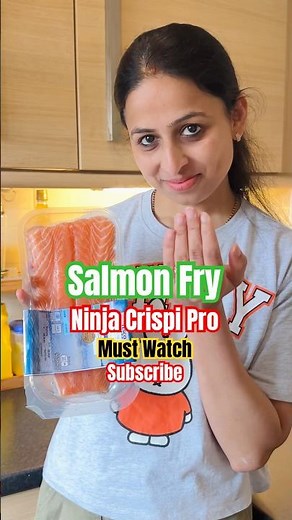 😋 Salmon Fry in Ninja Glass Air Fryer 👌🤩 #shorts #salmon #fishfry #trending #recipe #healthy