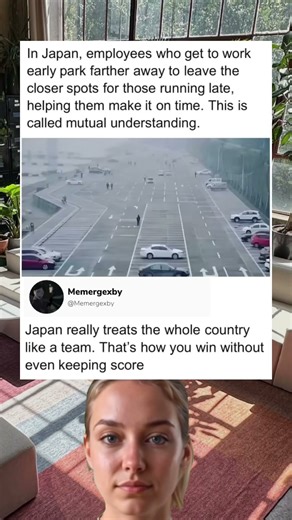 In Japan, employees who get to work early park farther away to leave the closer spots