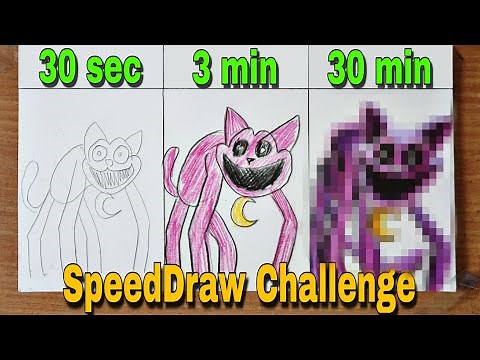 Drawing CATNAP in 30 sec, 3 min, 30 min | Poppy Playtime Chapter 3