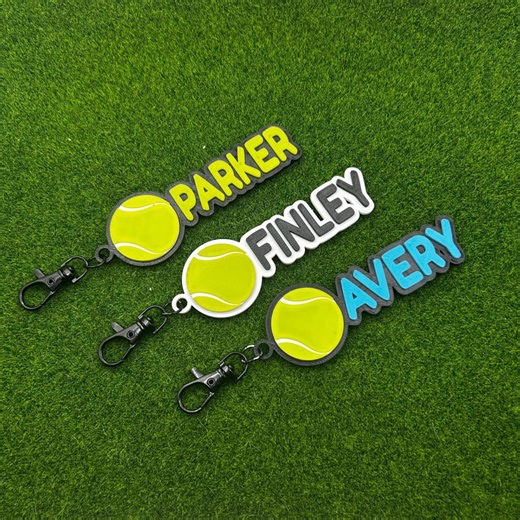 Custom Tennis Bag Tag | Personalized Tennis Name Keychain | Tennis Player Gift | Tennis Backpack Tag - Etsy