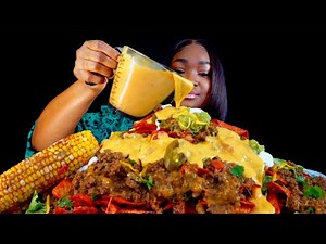 FLAMIN HOT DORITOS NACHOS WITH CHEESE MUKBANG | CHEESY MUKBANG ASMR | Mukbang Asmr