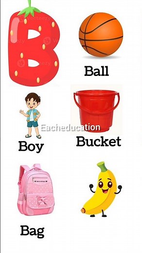 B , Alphabet words with pictures and sound | Eacheducation