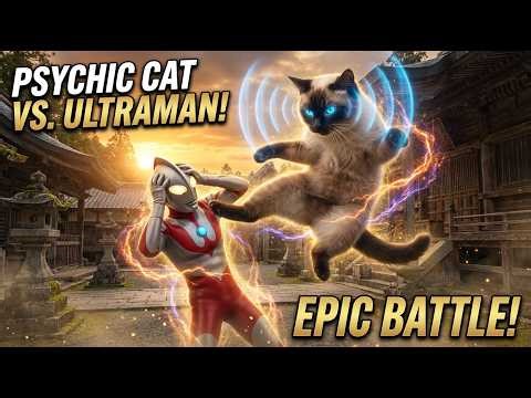 🔮 ENORMOUS SIAMESE CAT vs ULTRAMAN TARO - EPIC PSYCHIC TEMPLE BATTLE!