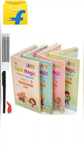 1. ✨ Let your child write, wipe & learn—again and again!📚✨ All in one magical book with 10 refills!