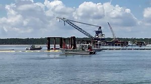 5.4K views · 82 reactions | The Brunswick News traveled out to see the Golden Ray today as workers have the cutting chains and lifting lugs, as well as the environmental protection barrier, in place. The crew is getting ready for cutting to begin by the middle of July. Pick up tomorrow's newspaper or our website for the full story. | The Brunswick News | Facebook