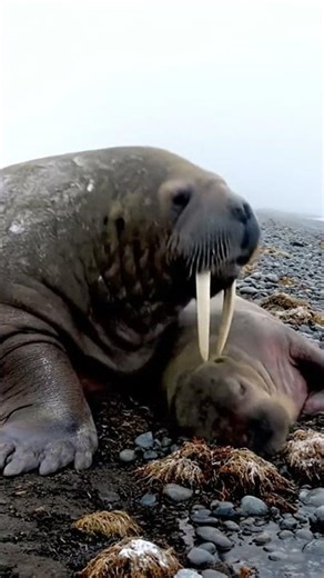 The powerful roar of a massive walrus 🤯🦭 #walrus #wildlife #oceanlife #animals #arctic