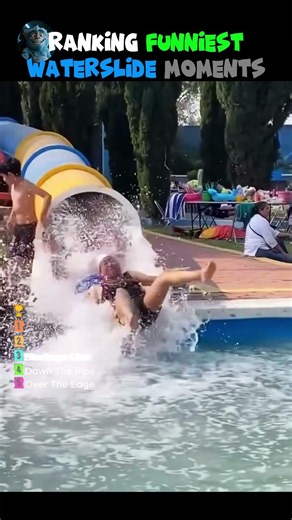 Ranking Funniest Waterslide Moments! #funny #ranked