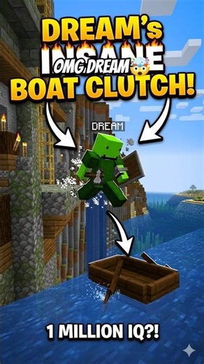 Dream's Insane Boat Clutch In Minecraft.🤯‪@dream‬