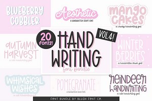 HANDWRITING FONT BUNDLE VOL. 4, a Sans Serif Font by Blush Font Co.