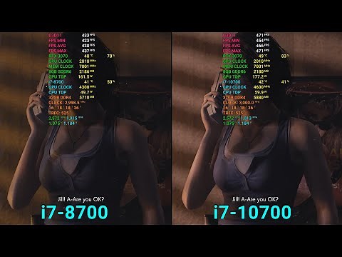i7-8700 (no K) vs i7-10700 (no K) - 13 GAMES+Cinebench [RTX 3070 - 1080p Low]