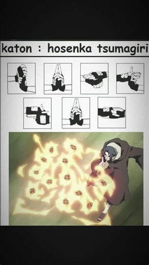 The hand signs of katon: hosenka tsumagiri #naruto #anime