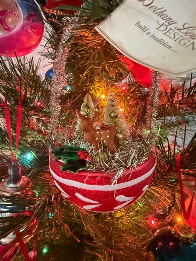 Bethany Lowe Fawn Diorama Christmas Ornament | Vintage Style Deer Wreath Glass Ornament | Traditional Holiday Decor - Etsy