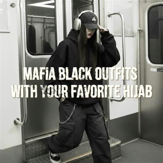 Black Outfits With Your Favorite Hijab 🖤 Look Badass & Aesthetic! #viral #fyp