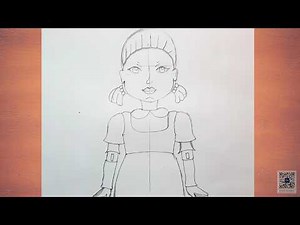 How to draw squid game doll easy step by step. Squid game doll drawing tutorial. #squidgame