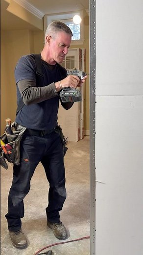 Drywall tips and time saver: Here’s how to cut metal corner bead and install it.
