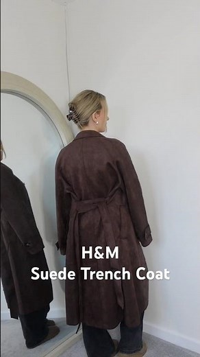 H&M Suede Brown Trench Coat | Fall Outfit Inspiration 🤎