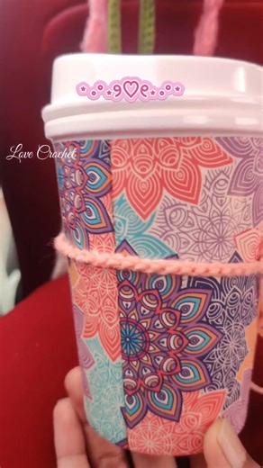 Crochet cup holder 🥛🧶#crochet #crochetaccessories #shortsfeed #shorts #crocheting