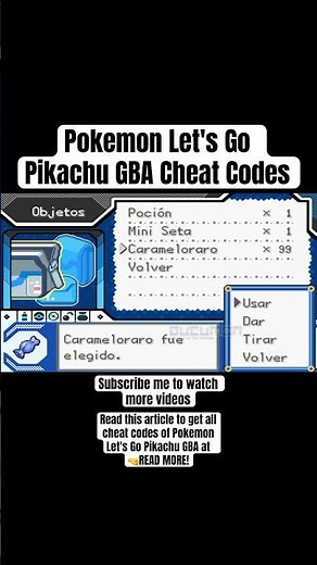 Pokemon Let's Go Pikachu GBA Cheat Codes #ducumon #pokemon #shorts #romhack #cheat #gba #pikachu