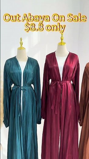 Loriya Islamic Clothing Shining Fabric Balloon Sleeve Abaya - Women's Elegant Muslim Cardigan Dress