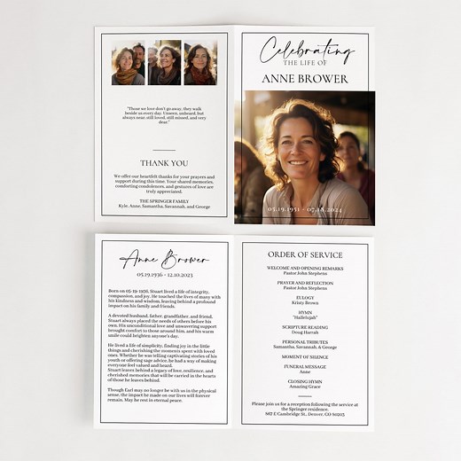 Funeral Program Template, Editable Photo Funeral Program, CANVA Memorial Program, Celebration of Life, Printable Funeral Program, Bi-fold - Etsy