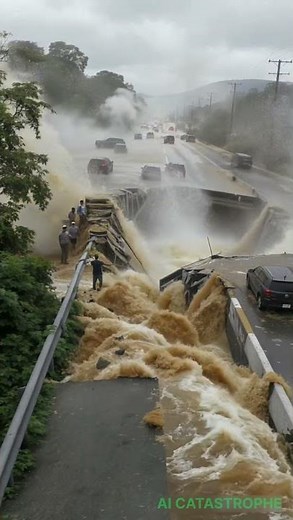 Highway Collapses in Flash Flood – AI Disaster Simulation That Feels Too Real