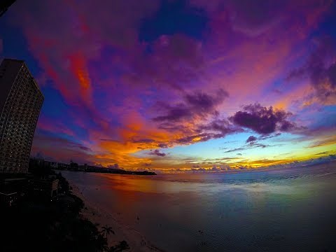 Fantastic and Romantic sunset at Tumon Bay, Guam, USA