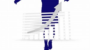 Animation of silhouette of soccer player and diagram on white background | Premium Stock Video Footage