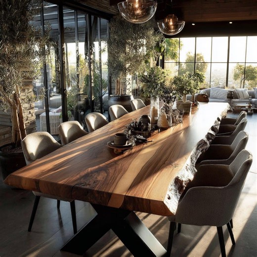 Walnut Table - Handmade Dining Table - Live Edge Kitchen Table - Rustic Modern Home Furniture - Etsy