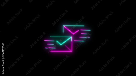 Gmail icon animation.Message icon animation, gmail, email notification box icon for messenger.