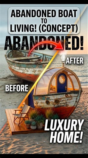 The Best Gift I Ever Gave 🎁 (Boat to Tiny House Transformation) #Shorts,