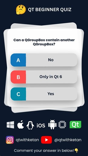 Question 49 | “Can You Solve This Qt Question? 🤔” #excel #windows #qt #cpp