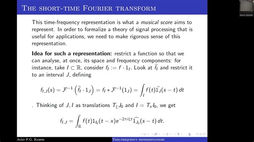 Time-frequency representations and related topics (part 1)