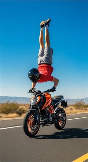 Handstand on a Superbiker at Full Speed!#shorts
