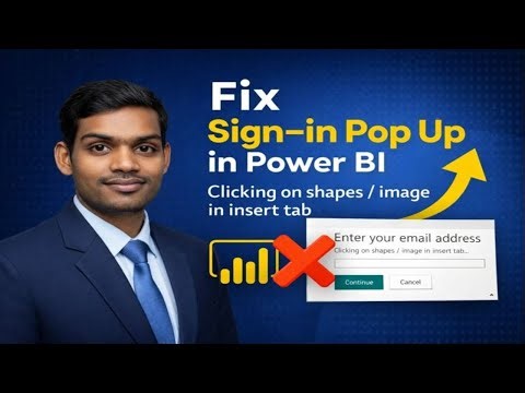 Fix Power BI Sign-In Popup Issue | Insert Image & Shapes Without Organizational Login in Hindi
