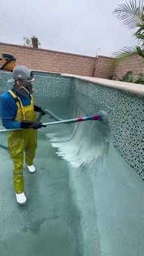 GREEN POOL WITH WATER PROCESS IRISH MINT MINI... #Shorts #primetimepoolplastering