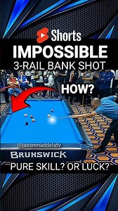 ⭐ Efren Reyes Impossible 3 rail bank shot to pocket the 8 ball to the side