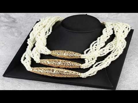 A must-have product! Sunspicems Morocco Bride Choker Necklace Multilayer Beads Pearl Chain Necklac