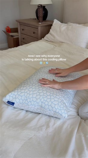 I am obsessed!! #coolingpillow #bedding #coolingbedding #bedroomupgrade