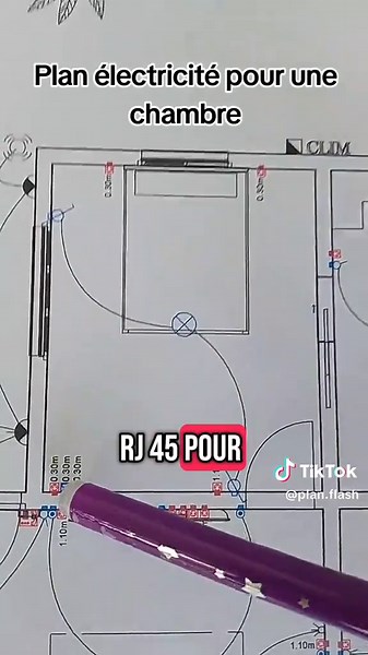 Plan électrique pour la chambre simple et efficace ! Apprendre la base de l'installation électrique #electricité #plan #formationélectrique