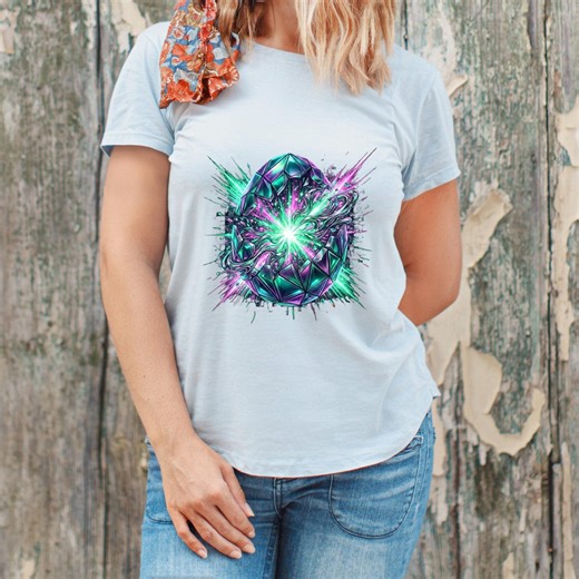Chrome Egg Burst Shirt – Bio-luminescent Easter Graphic Tee - Etsy